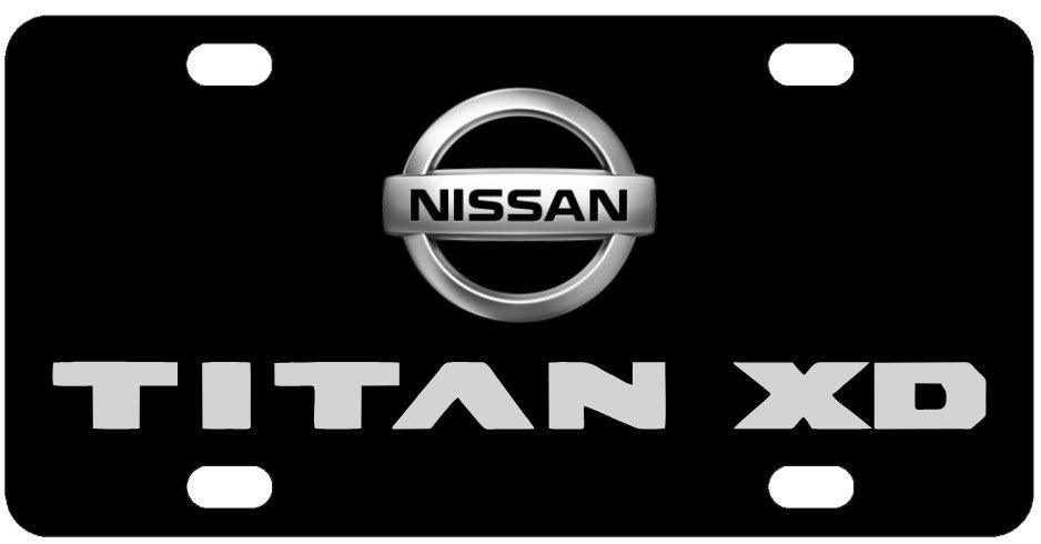 E-Auto Front License Plate Bracket For Nissan Titan XD (2016-2017) – Direct Replacement, Black Plastic