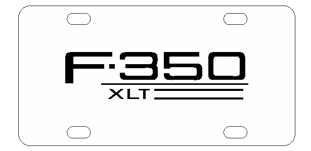 Ford F350 XLT License Plate