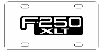Ford F250 XLT License Plate