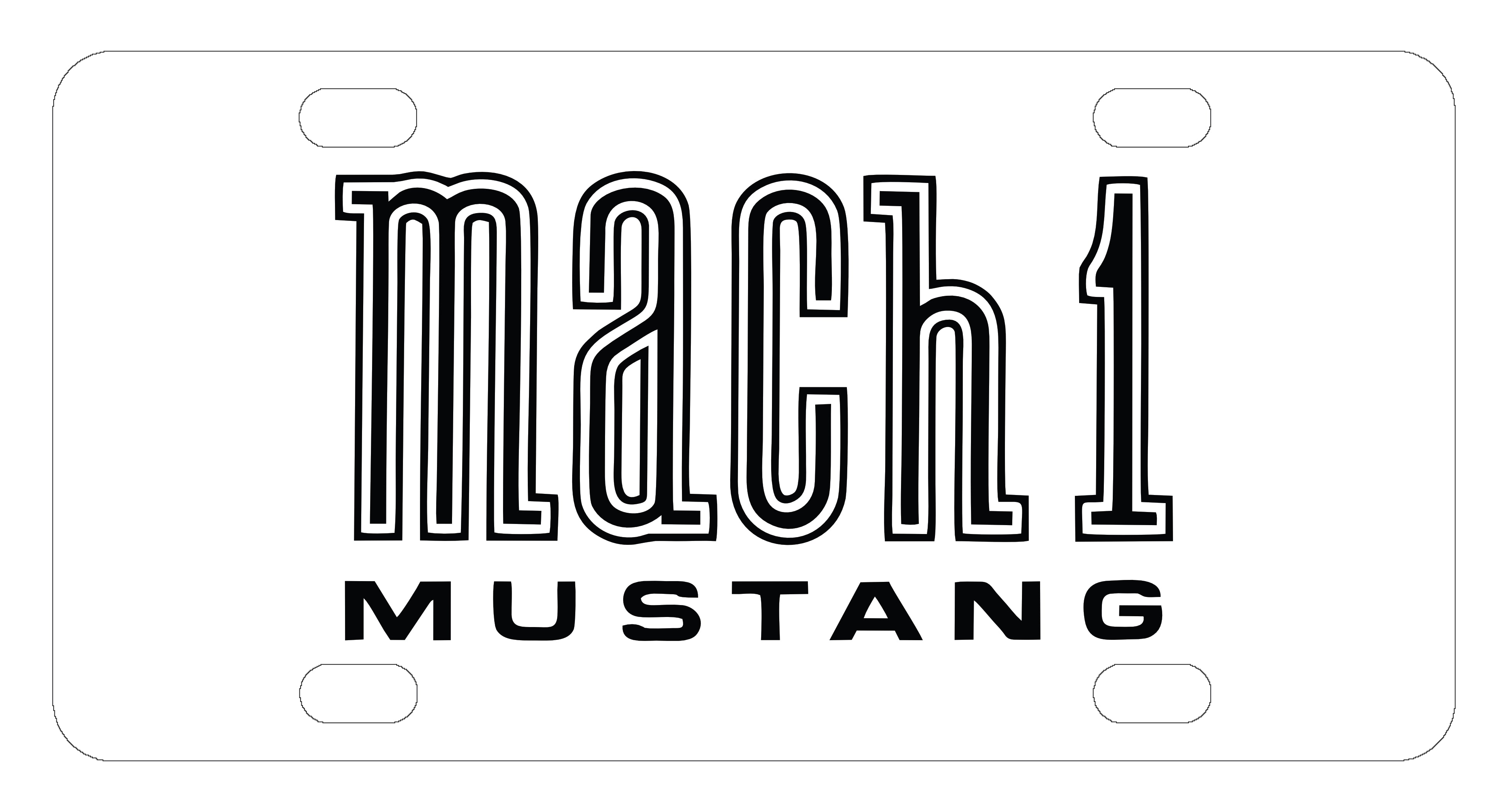 Ford Mustang Mach 1 License Plate