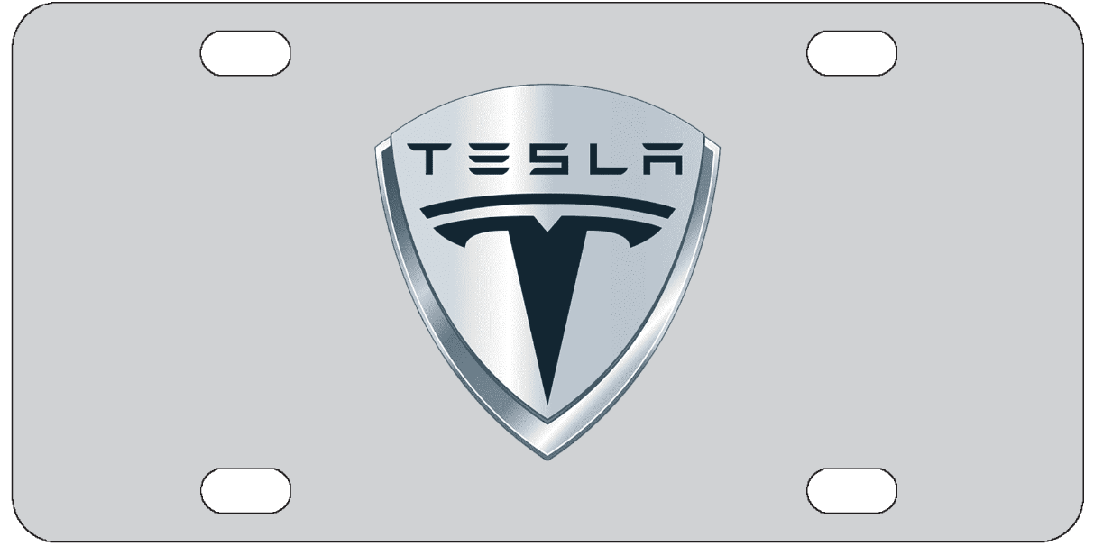 Shiny Chrome License Plate Frame For Tesla Model S – Made In USA, Metal Construction