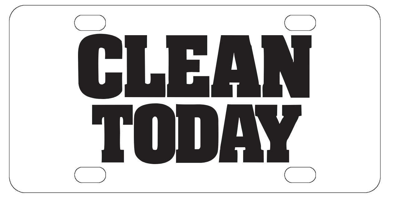 Recovery - Clean Today - License Plate