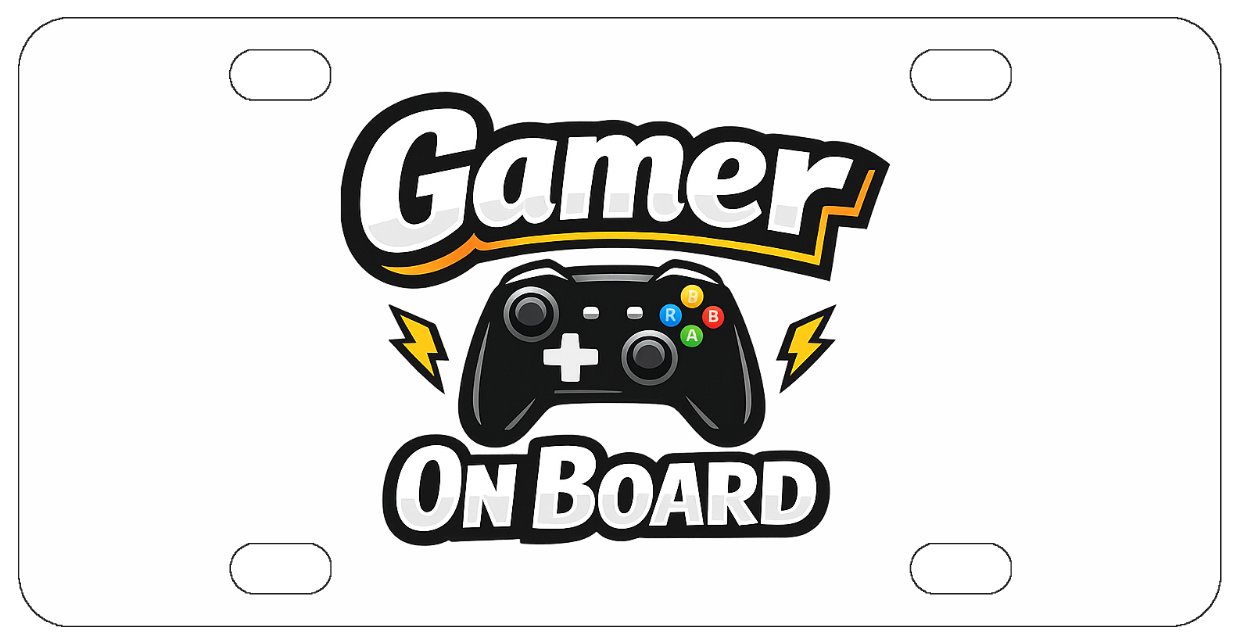 Gamer On Board - Funny License Plate - Front Bumper