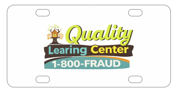 Quality Learing Center Fraud License Plate