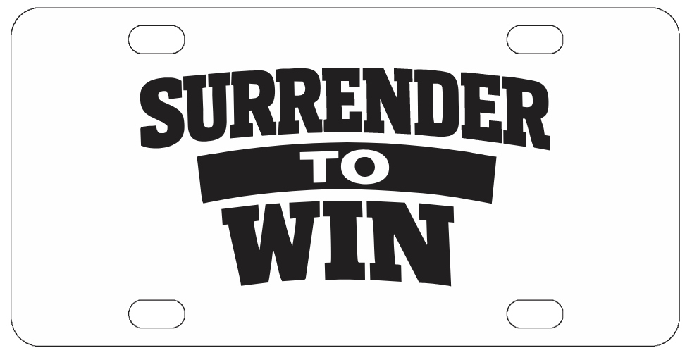 Recovery - Surrender to Win - License Plate