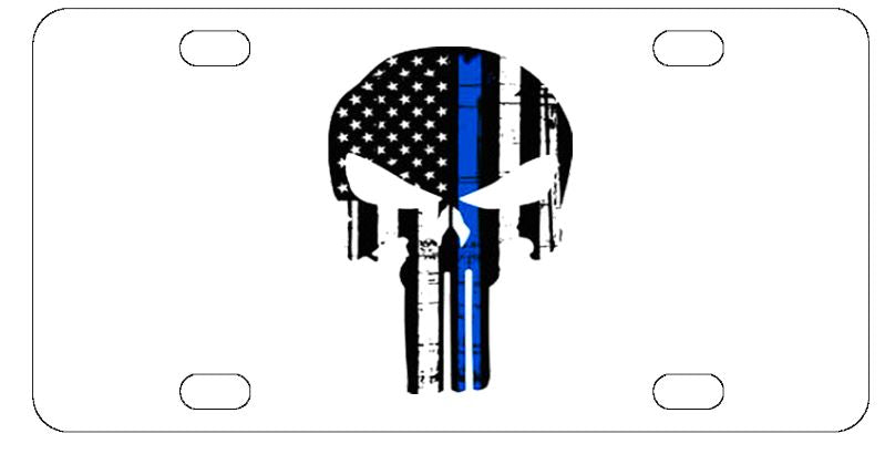 Police Blue Line Punisher License Plate