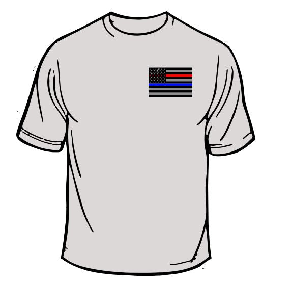 Fire Department/Police Department Flag T-Shirt