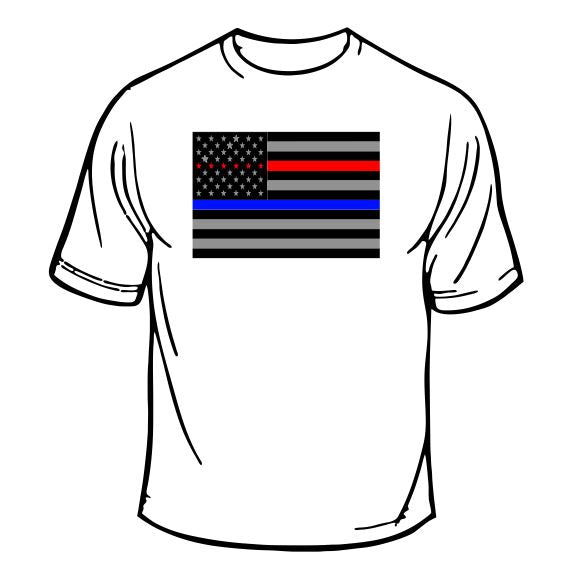Fire Department/Police Department Flag T-Shirt