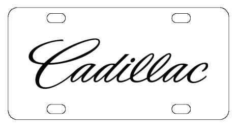 Cadillac License Plate