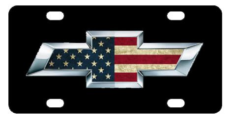 Chevrolet USA Flag License Plate