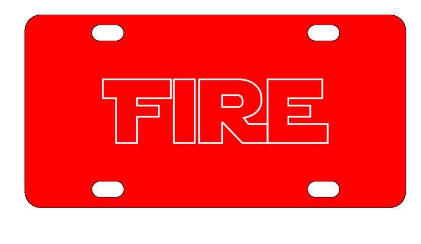 Firefighter Fire License Plate
