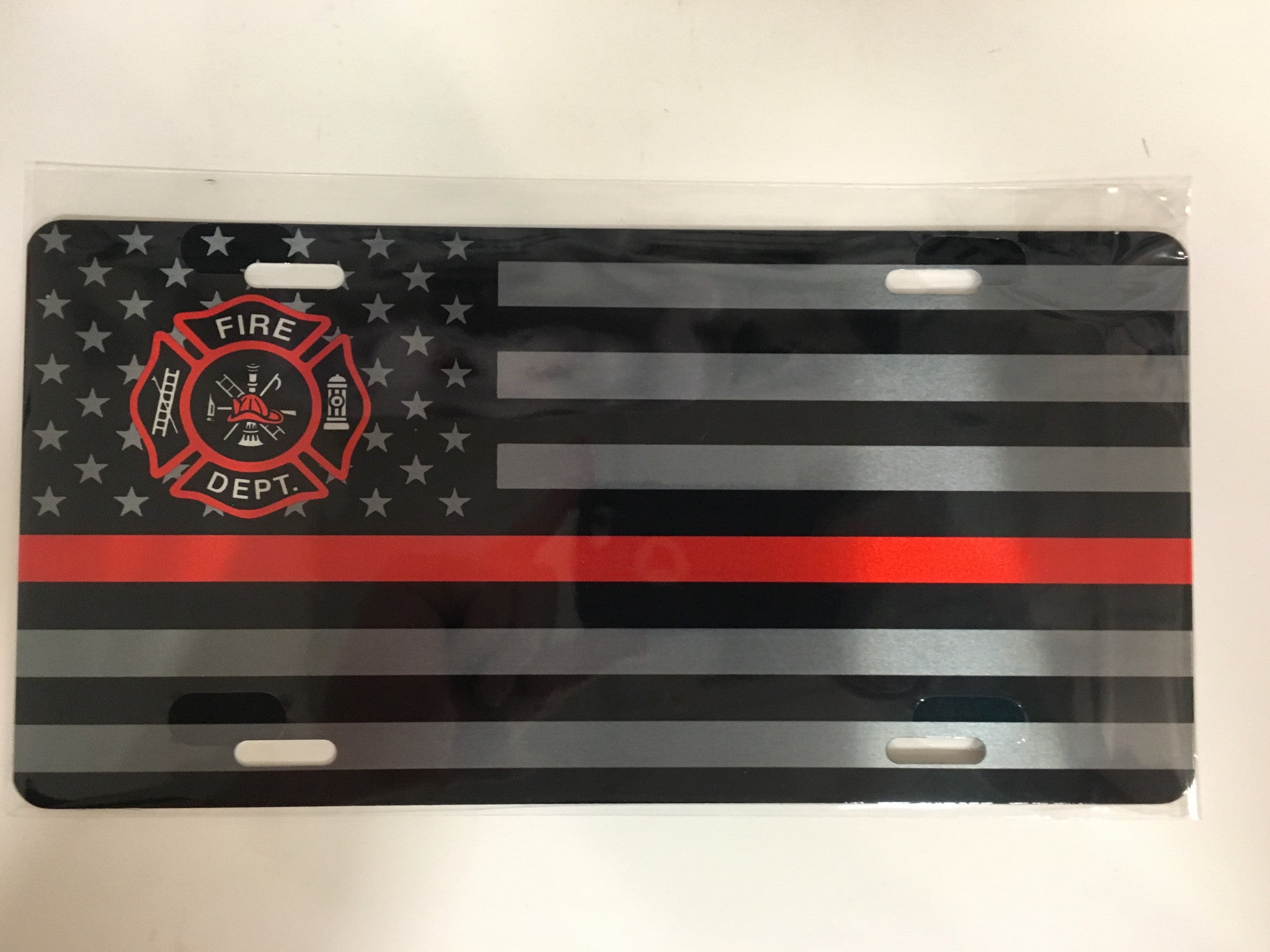 Thin Red Line- Fire Department License Plate