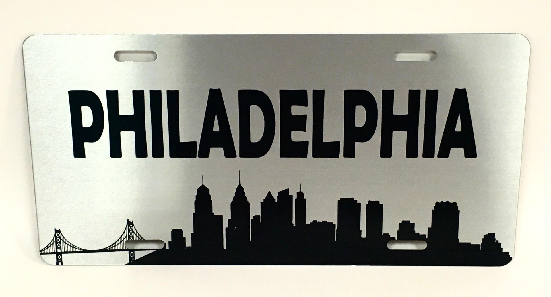 Philadelphia Skyline Silver License Plate Custom Creations