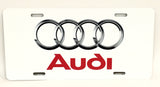 Audi Rings White License Plate