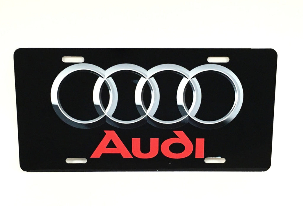 Audi Logo Black License Plate