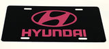 Hyundai Logo Black/Pink License Plate