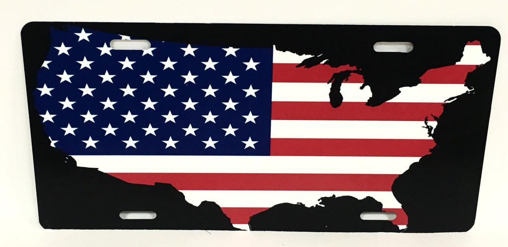 United States American Flag License Plate