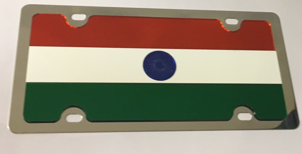 India Flag Stainless Steel License Plate