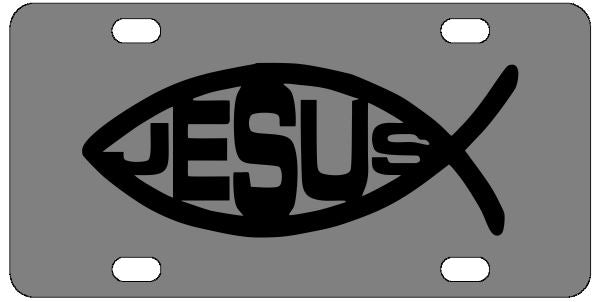 Jesus Christian Fish License Plate