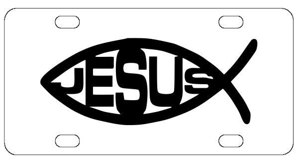 Jesus Christian Fish License Plate