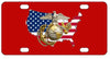 Marines USMC USA Flag License Plate