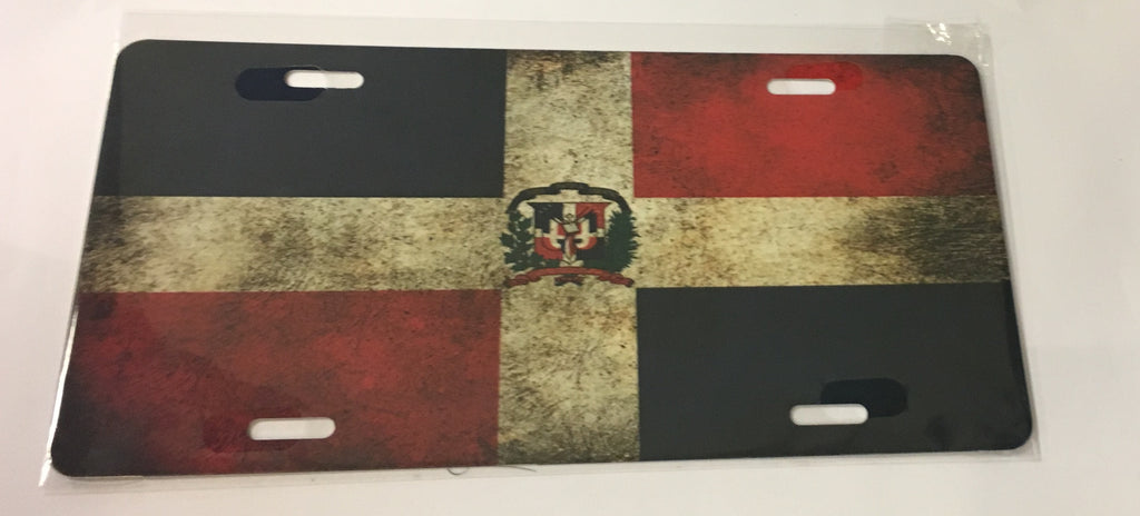 Dominican Republic Grunge Flag License Plate