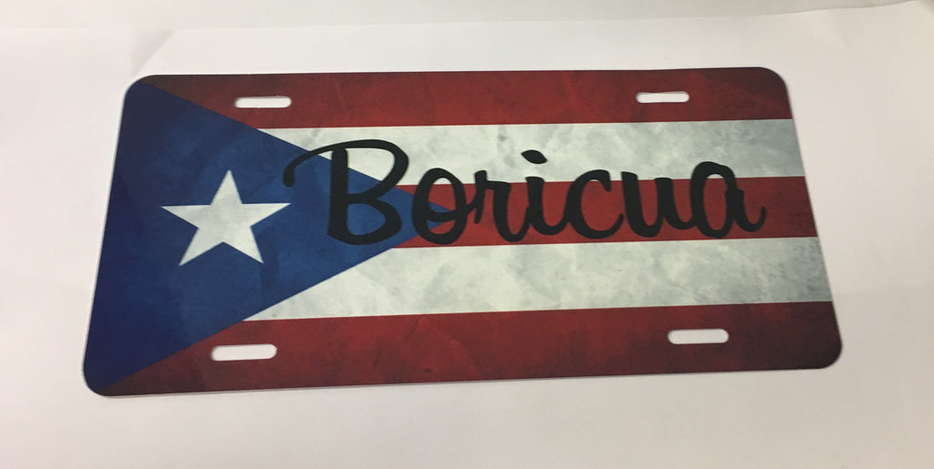 Puerto Rico "Boricua" Flag License Plate