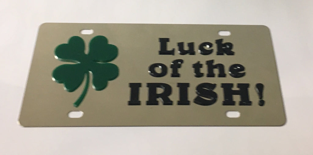 Luck Of The Irish Stainless Steel License Plate