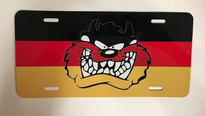 German Flag- Tazmanian Devil License Plate