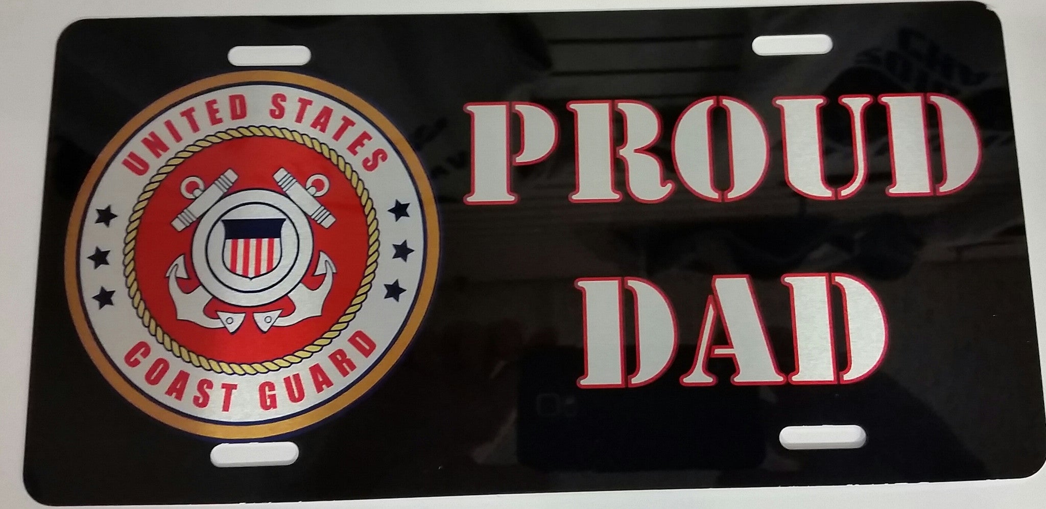 U.S. Coast Guard Proud Dad License Plate