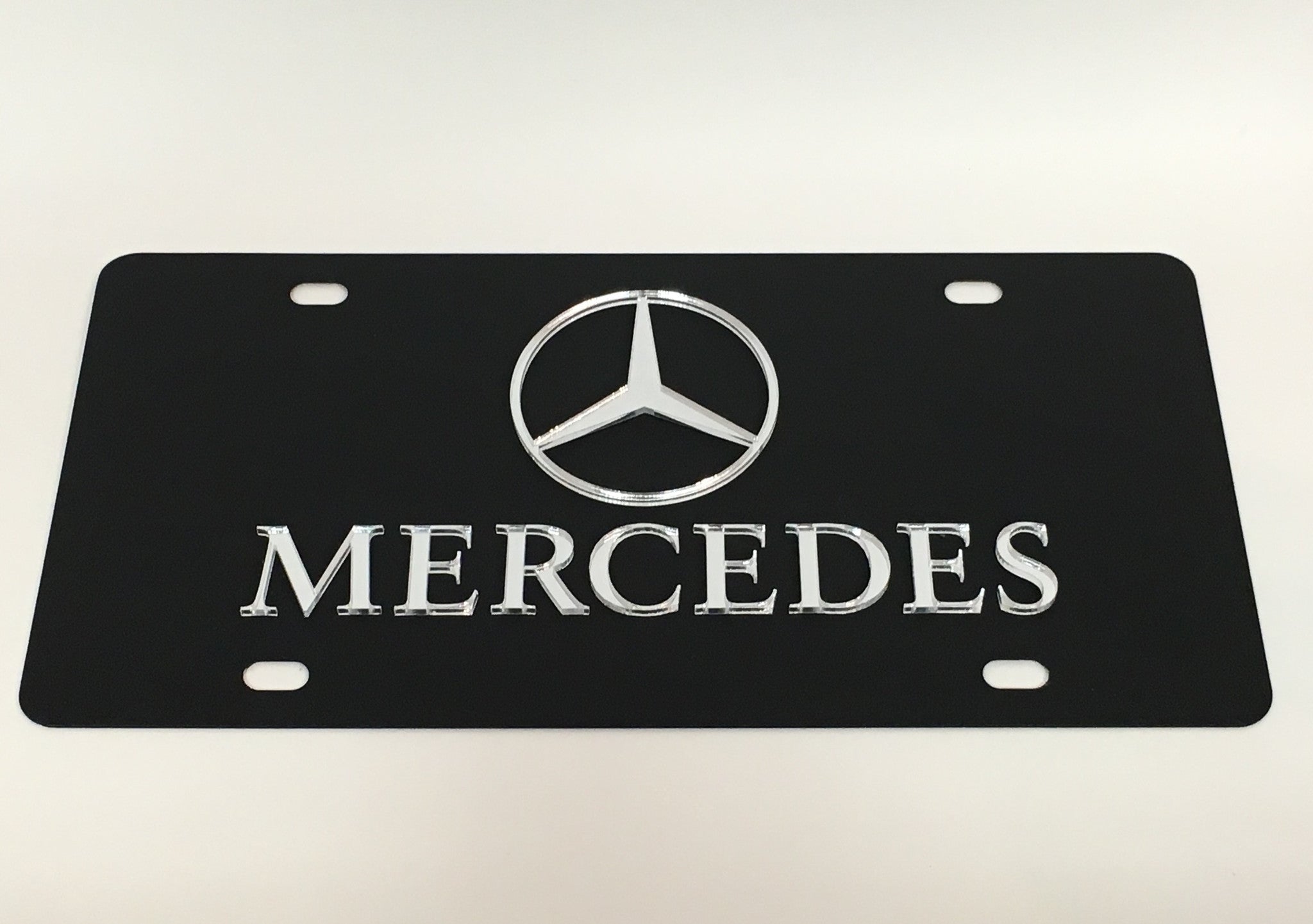 Mercedes Logo Stainless Steel License Plate