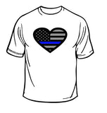 Police Heart And Flag T-Shirt